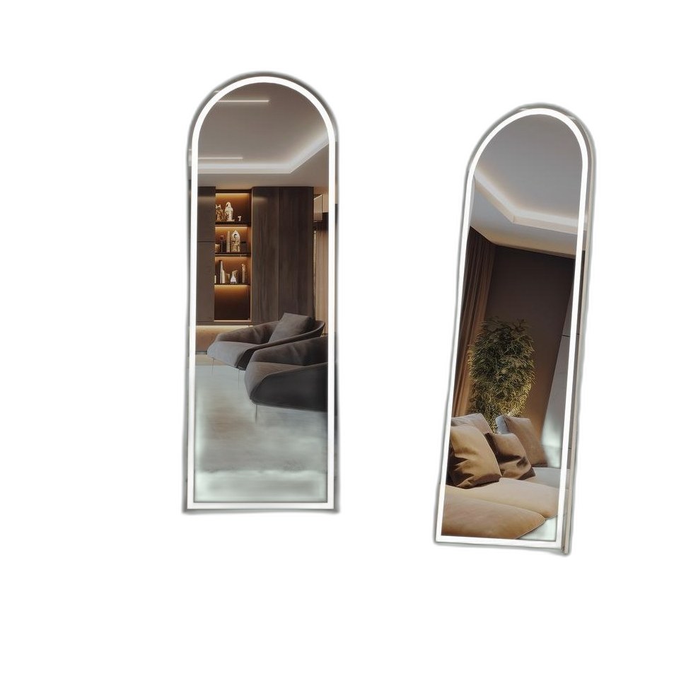 LED Arched Floor Mirror